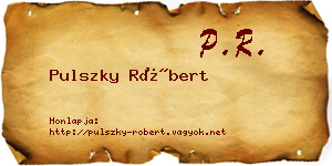Pulszky Róbert névjegykártya